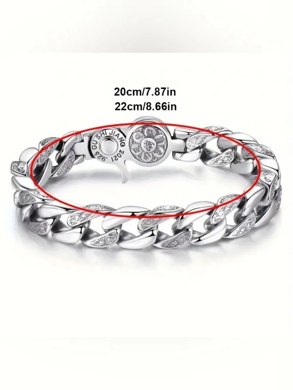 925 Sterling Silver Men's Fashion Bracelet Classic Designer Style Hypoallergenic